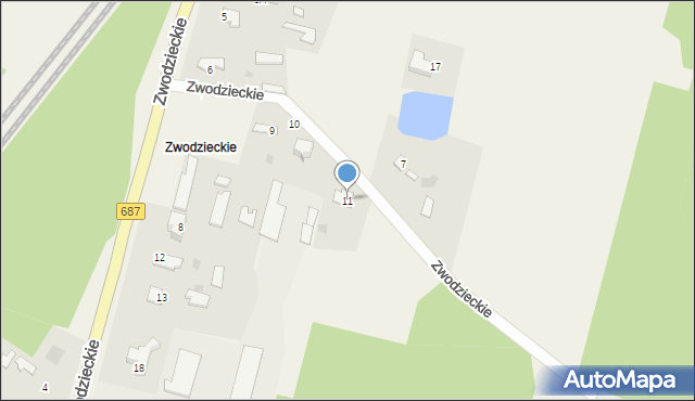 Nowosady, Zwodzieckie, 11, mapa Nowosady