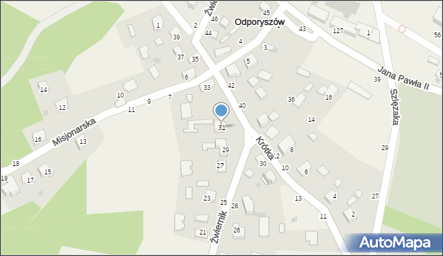 Odporyszów, Źwiernik, 31, mapa Odporyszów