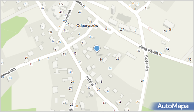 Odporyszów, Źwiernik, 38, mapa Odporyszów