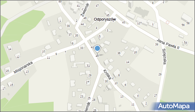 Odporyszów, Źwiernik, 40, mapa Odporyszów