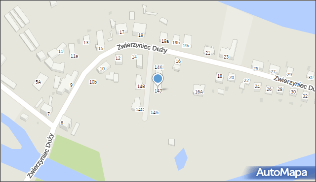 Oława, Zwierzyniec Duży, 14J, mapa Oława