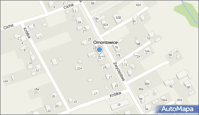 Ornontowice, Zwycięstwa, 21, mapa Ornontowice