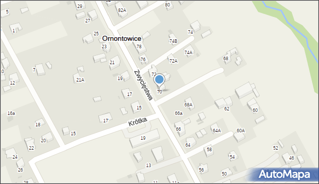 Ornontowice, Zwycięstwa, 70, mapa Ornontowice