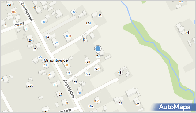 Ornontowice, Zwycięstwa, 74, mapa Ornontowice