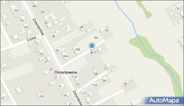 Ornontowice, Zwycięstwa, 80, mapa Ornontowice