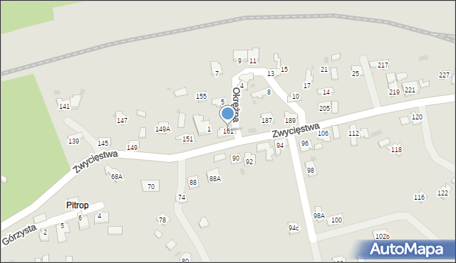 Oświęcim, Zwycięstwa, 161, mapa Oświęcimia