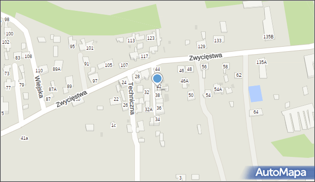 Oświęcim, Zwycięstwa, 40, mapa Oświęcimia