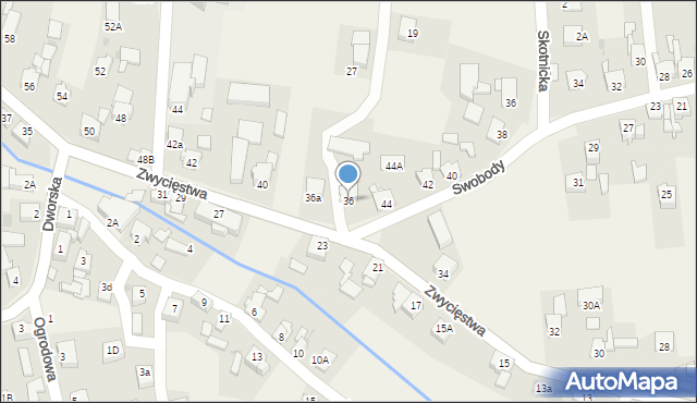 Paniówki, Zwycięstwa, 36, mapa Paniówki