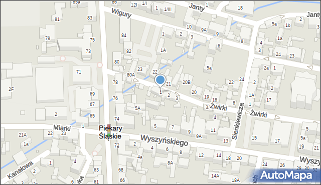 Piekary Śląskie, Żwirki Franciszka, 1, mapa Piekary Śląskie