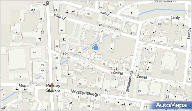 Piekary Śląskie, Żwirki Franciszka, 20c, mapa Piekary Śląskie