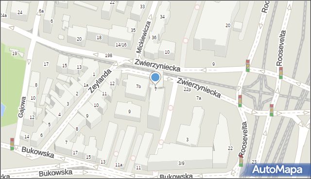 Poznań, Zwierzyniecka, 7, mapa Poznania