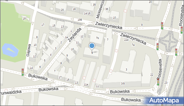 Poznań, Zwierzyniecka, 9, mapa Poznania