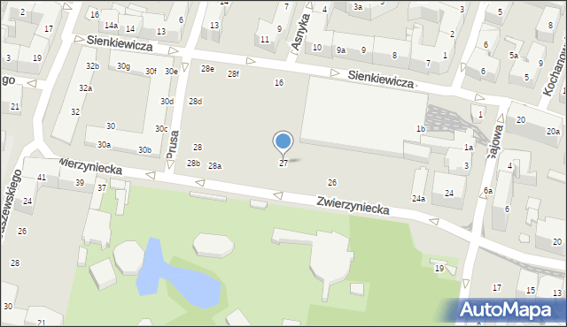 Poznań, Zwierzyniecka, 27, mapa Poznania