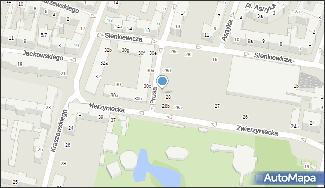 Poznań, Zwierzyniecka, 28c, mapa Poznania