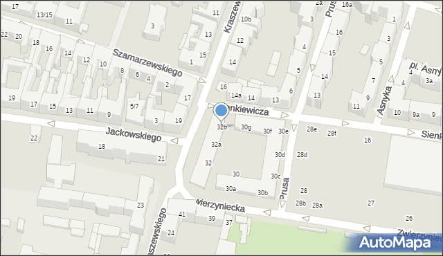 Poznań, Zwierzyniecka, 32b, mapa Poznania