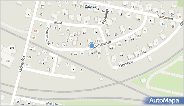 Poznań, Zwrotnicza, 14, mapa Poznania