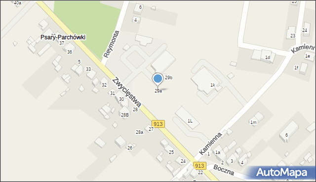 Psary, Zwycięstwa, 29a, mapa Psary