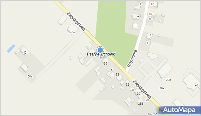 Psary, Zwycięstwa, 37, mapa Psary