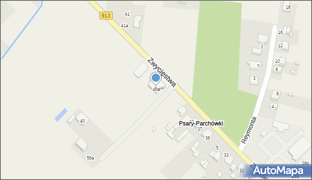 Psary, Zwycięstwa, 40a, mapa Psary