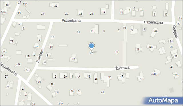 Puszczykowo, Żwirowa, 17, mapa Puszczykowo