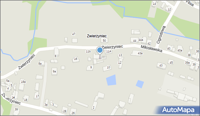 Pyzdry, Zwierzyniec, 11, mapa Pyzdry