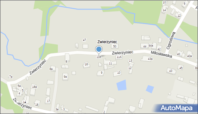 Pyzdry, Zwierzyniec, 11b, mapa Pyzdry