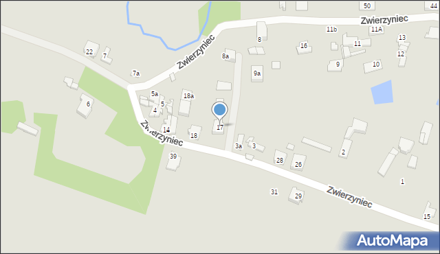 Pyzdry, Zwierzyniec, 17, mapa Pyzdry