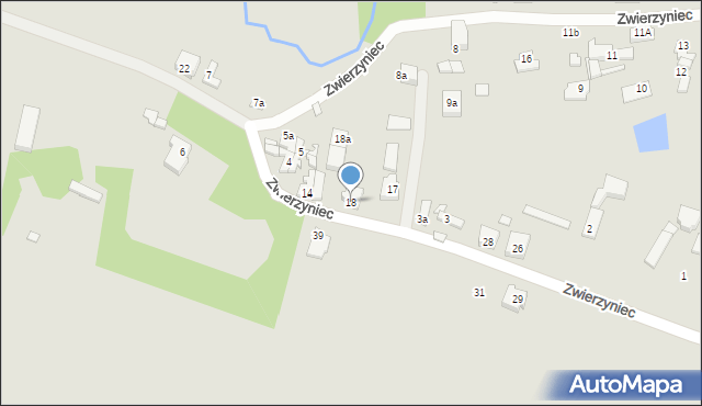 Pyzdry, Zwierzyniec, 18, mapa Pyzdry