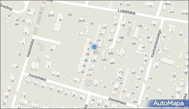 Radom, Zwoleńska, 11g, mapa Radomia