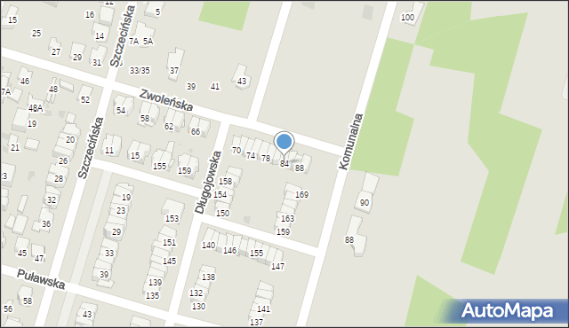 Radom, Zwoleńska, 84, mapa Radomia