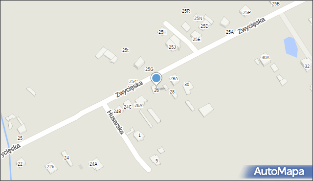 Radzymin, Zwycięska, 26, mapa Radzymin