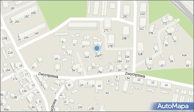 Rybnik, Zwycięstwa, 21b, mapa Rybnika