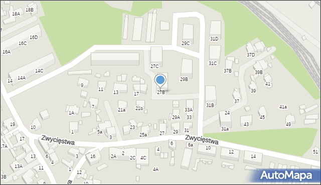 Rybnik, Zwycięstwa, 27B, mapa Rybnika