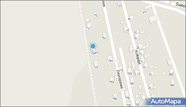 Rybnik, Zwycięstwa, 71H, mapa Rybnika