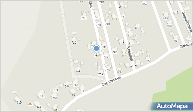 Rybnik, Zwycięstwa, 75B, mapa Rybnika