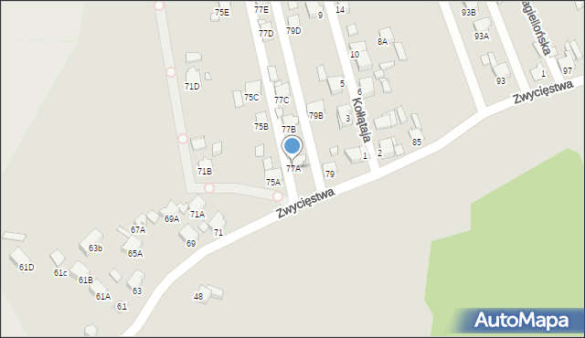 Rybnik, Zwycięstwa, 77A, mapa Rybnika