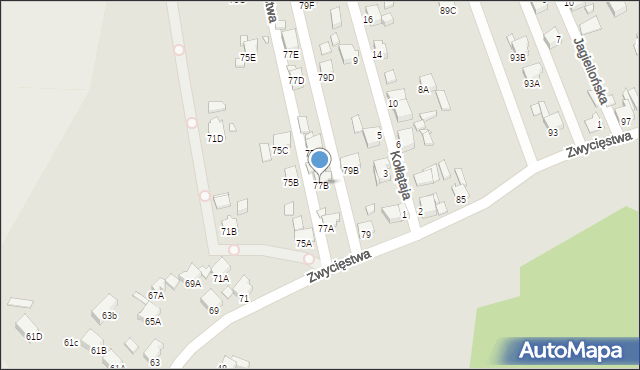 Rybnik, Zwycięstwa, 77B, mapa Rybnika