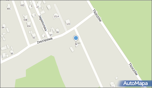 Rybnik, Zwycięstwa, 94, mapa Rybnika