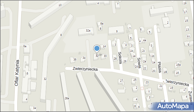 Rzeszów, Zwierzyniecka, 32, mapa Rzeszów