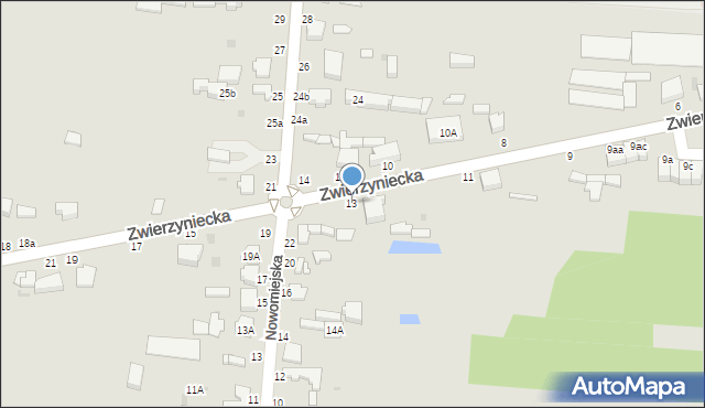 Skierniewice, Zwierzyniecka, 13, mapa Skierniewic