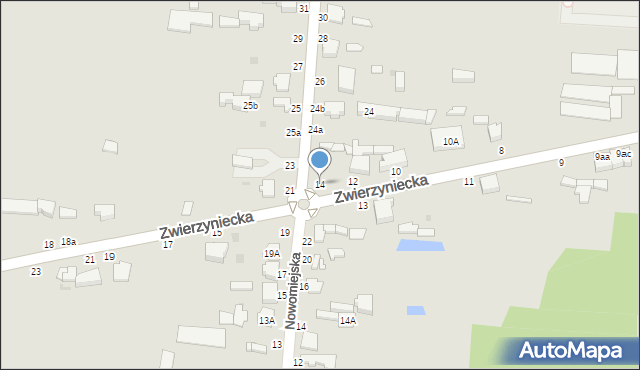 Skierniewice, Zwierzyniecka, 14, mapa Skierniewic