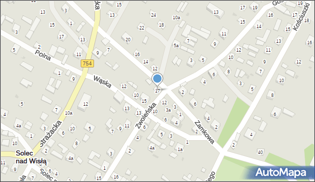 Solec nad Wisłą, Zwoleńska, 17, mapa Solec nad Wisłą