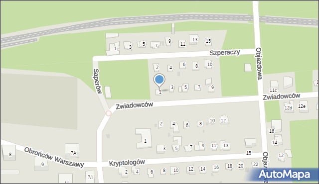 Sosnowiec, Zwiadowców, 1, mapa Sosnowca