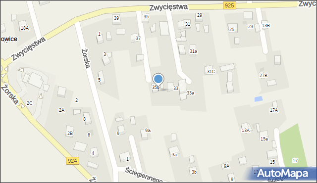 Stanowice, Zwycięstwa, 35c, mapa Stanowice