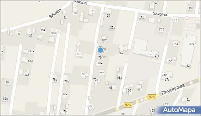 Stanowice, Zwycięstwa, 70f, mapa Stanowice