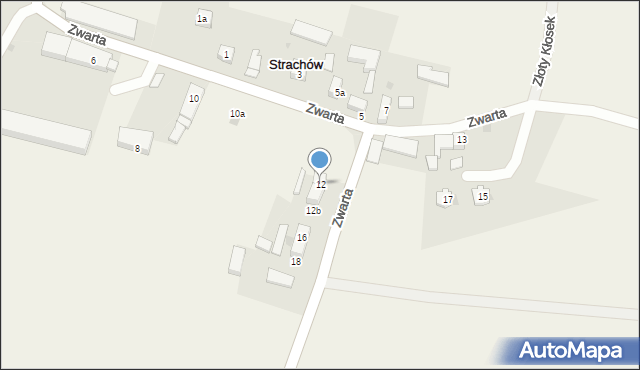 Strachów, Zwarta, 12, mapa Strachów