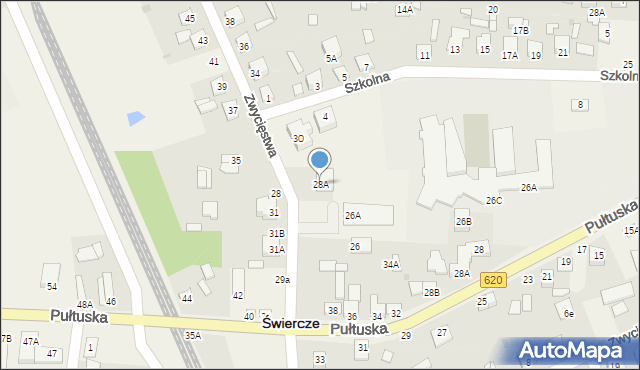 Świercze, Zwycięstwa, 28A, mapa Świercze