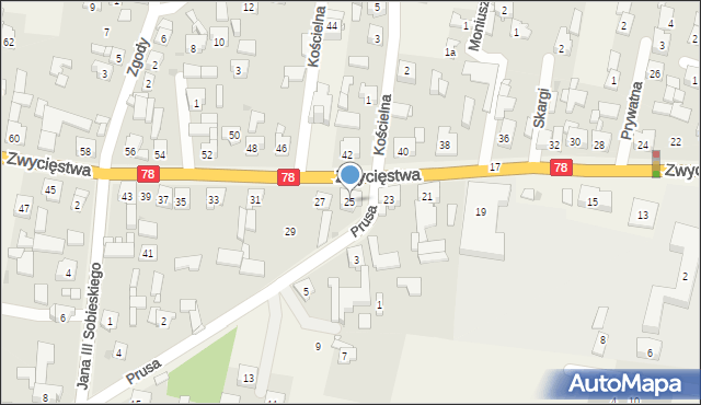 Tąpkowice, Zwycięstwa, 25, mapa Tąpkowice