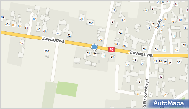 Tąpkowice, Zwycięstwa, 53, mapa Tąpkowice