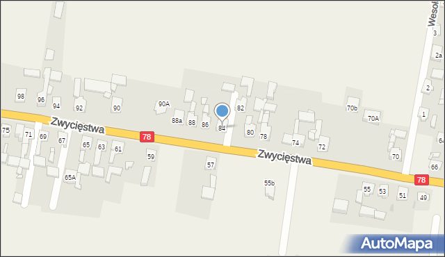 Tąpkowice, Zwycięstwa, 84, mapa Tąpkowice